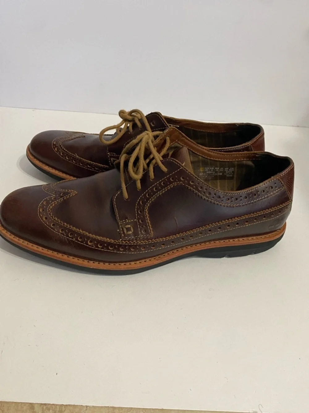 Timberland Earthkeepers Men's 8.5 Brown Brogue Wingtip Oxfords With Sensorflex